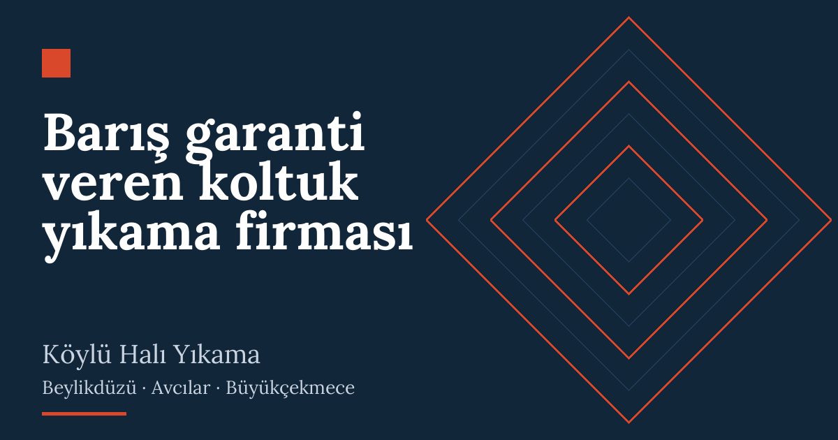 Barış garanti veren koltuk yıkama firması: evde yıkama