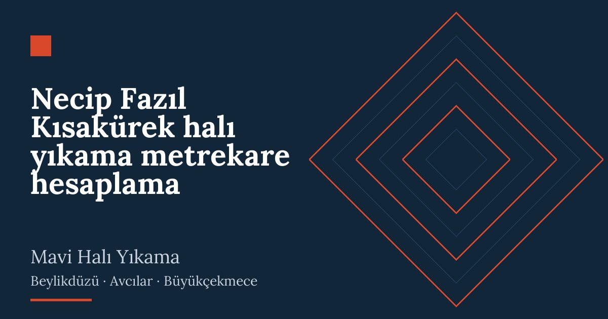 Necip Fazıl Kısakürek halı yıkama metrekare hesaplama | Mavi Halı Yıkama